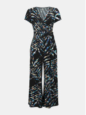 231049 Jumpsuit - Black/Multi (Joseph Ribkoff)